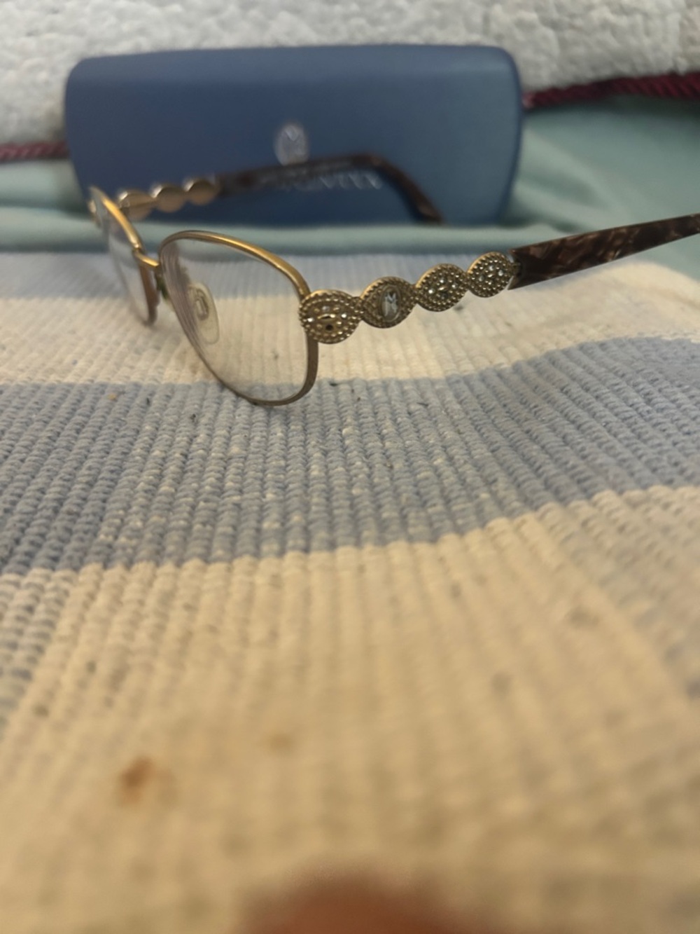 jessica mcclintock Gold-Tone Decorative Frame Glasses tortoiseshell frame